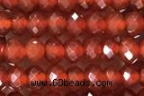AGAT68 15 inches 2*4mm faceted rondelle red agate gemstone beads