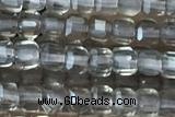 CUBE12 15 inches 2mm faceted cube smoky quartz gemstone beads