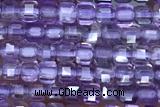 CUBE91 15 inches 2mm faceted cube amethyst tgemstone beads