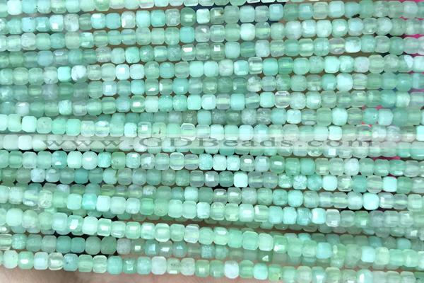 CUBE94 15 inches 2.5mm faceted cube Australia chrysoprase gemstone beads