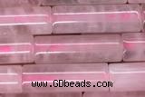TUBE13 15 inches 4*13mm tube rose quartz gemstone beads
