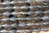 AGAT263 15 inches 10*14mm faceted teardrop grey agate beads
