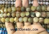 CAA1450 15.5 inches 14mm round matte druzy agate beads