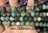 CAA1523 15.5 inches 12mm round matte banded agate beads wholesale
