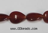 CAA165 15.5 inches 13*18mm flat teardrop red agate gemstone beads