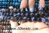 CAA1728 15 inches 10mm faceted round fire crackle agate beads