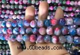 CAA1789 15 inches 10mm faceted round fire crackle agate beads