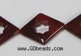 CAA189 15.5 inches 22*28mm diamond red agate gemstone beads
