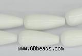CAA20 15.5 inches 10*25mm teardrop white agate gemstone beads