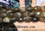 CAA2151 15.5 inches 15*20mm faceted drum agate beads wholesale