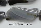 CAA236 15.5 inches 18*46mm marquise grey line agate beads