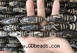 CAA2716 15.5 inches 14*38mm - 16*43mm rice tibetan agate dzi beads