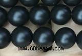 CAA2762 15.5 inches 6mm round matte black agate beads wholesale