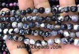 CAA2907 15 inches 6mm faceted round fire crackle agate beads wholesale