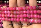 CAA2912 15 inches 6mm faceted round fire crackle agate beads wholesale