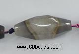 CAA419 15.5 inches 16*40mm faceted rice agate druzy geode beads