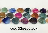 CAA4410 15.5 inches 20*20mm flat teardrop agate druzy geode beads