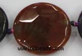 CAA574 15.5 inches 45mm faceted flat round dragon veins agate beads
