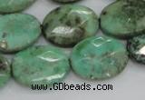 CAB40 15.5 inches 15*20mm faceted oval green grass agate beads