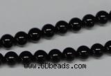CAB723 15.5 inches 6mm round black agate gemstone beads wholesale