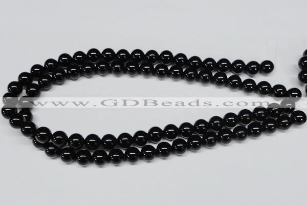 CAB725 15.5 inches 10mm round black agate gemstone beads wholesale