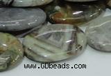 CAB83 15.5 inches 22*30mm oval silver needle agate gemstone beads