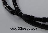 CAB833 15.5 inches 4*4mm cube black agate gemstone beads wholesale