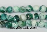 CAG1510 15.5 inches 8mm faceted round fire crackle agate beads