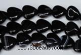 CAG3050 15.5 inches 10*10mm heart black line agate beads