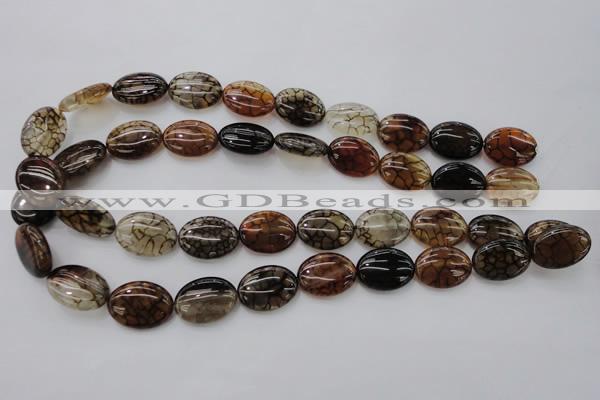 CAG4072 15.5 inches 15*20mm oval dragon veins agate beads