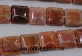 CAG4228 15.5 inches 12*12mm square natural fire agate beads