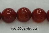 CAG446 15.5 inches 16mm round red agate gemstone beads wholesale