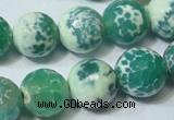 CAG4795 15.5 inches 14mm faceted round fire crackle agate beads