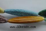 CAG4922 15.5 inches 10*38mm marquise dyed white agate beads