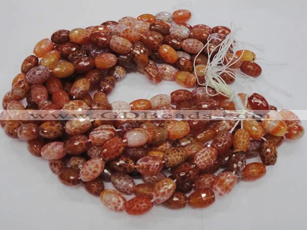 CAG601 15.5 inches 13*18mm faceted rice natural fire agate beads