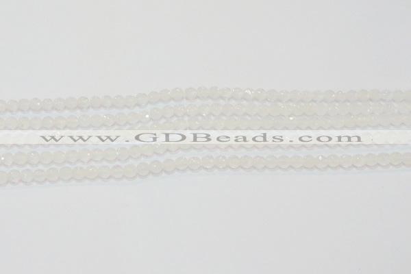 CAG6510 15.5 inches 4mm faceted round Brazilian white agate beads