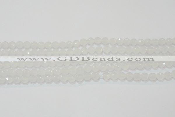 CAG6511 15.5 inches 6mm faceted round Brazilian white agate beads