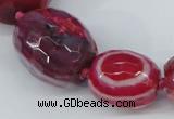 CAG6883 12*14mm - 25*30mm faceted drum dragon veins agate beads