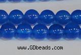 CAG7160 15.5 inches 8mm round blue agate gemstone beads