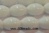 CAG7204 15.5 inches 12*16mm rice white agate gemstone beads