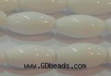 CAG7205 15.5 inches 8*16mm rice white agate gemstone beads