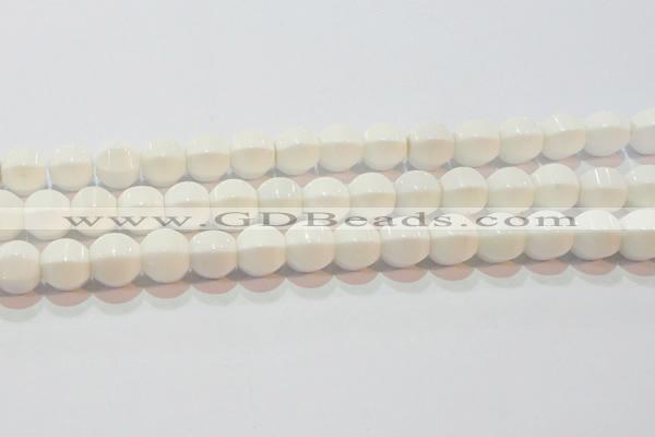 CAG7214 15.5 inches 12*12mm pumpkin white agate gemstone beads
