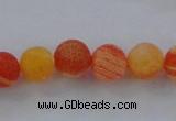 CAG7500 15.5 inches 16mm round frosted agate beads wholesale