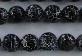 CAG7603 15.5 inches 10mm faceted round frosted agate beads wholesale