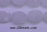 CAG8150 7.5 inches 10*14mm oval white plated druzy agate beads