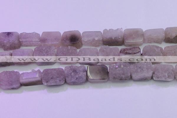 CAG8456 15.5 inches 20*30mm rectangle grey druzy agate gemstone beads