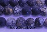 CAG8651 15.5 inches 6mm round matte blue ocean agate beads