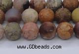 CAG8747 15.5 inches 8mm round matte rainbow agate beads