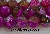 CAG9468 15.5 inches 10mm faceted round fire crackle agate beads