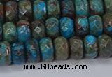 CAG9504 15.5 inches 5*8mm faceted rondelle blue crazy lace agate beads